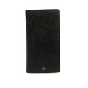 Celine Compartment Vertical Wallet Black Leather